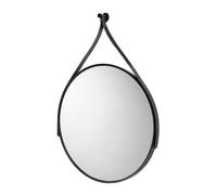 Croydex Matt Black Round Wall-Mounted Any Room Mirror (H)86.5Cm (W)60Cm