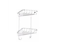Croydex 2 Tier Corner Shelf Shower Caddy Rust Free Bathroom Storage Shelves Unit