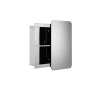 Croydex Medway Sliding Door Bathroom Mirror Cabinet - Stainless Steel Bathroom Cabinet, Left & Right Opening Sliding Mirror Door, Supplied
