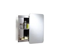 Croydex Medway Sliding Door Bathroom Mirror Cabinet - Stainless Steel Bathroom Cabinet, Left & Right Opening Sliding Mirror Door, Supplied Pre-Assembled with All Fittings Included, 67x41x12.5cm