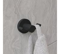 Croydex Metra Double Robe Hook Black