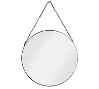 Croydex Mirror Round Chain Hung Black D:38.2cm