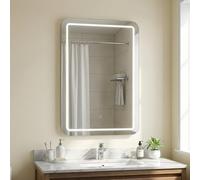 Croydex MM720400E Chawston Hang 'N' Lock Illuminated Square Mirror, Glass , 3x40x60.5 cm