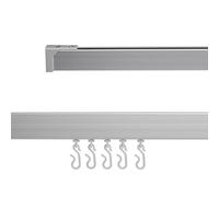 Croydex Modular 400 2135 Straight Rail, Aluminium, Silver, 213.5cm
