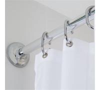 Croydex Easy to Fit Aluminium 4 Way Modular Rail with Circular Profile,Chrome,96 x 10 x 5.6 cm
