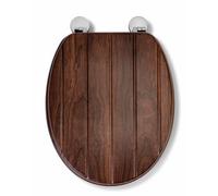 Croydex Molvena Walnut Wooden Toilet Seat With Flexi Fix™ Hinges