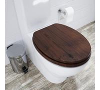 Croydex Molvena Wooden Toilet Seat - Adjustable Hinges with Top and Bottom Fixi