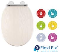 Croydex Moulded Wood Toilet Seat - White Oak Effect