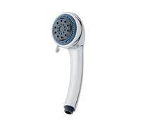 Croydex Three Function Shower Head Chrome - Sturdy Shower Handset with Three Spray Patterns, Easy-Clean Spray Plate and Rub Clean Nozzles, Compatible with All 1/2" Threaded Fittings
