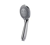 Croydex Nero Chrome Shower Head with Three Functions - Chrome Plated ABS, Large Shower Head with Rub Clean Nozzles, Suitable for Low Pressure Systems, Eco Water Saving Feature
