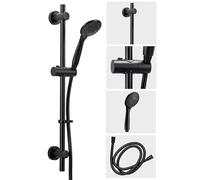 Croydex Nero Matte Black Complete Shower Kit with 3 Spray Patterns