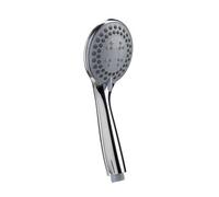 Croydex Nero Chrome Shower Head with Three Functions - Chrome Plated ABS, Large Shower Head with Rub Clean Nozzles, Suitable for Low Pressure Systems, Eco Water Saving Feature