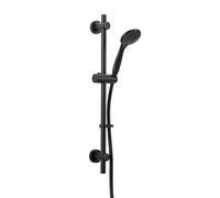 Croydex Nero Shower Set - Riser Rail/Shower Head/Hose - Black