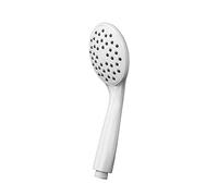 Croydex Nero Single Function White Shower Head - Shower Handset with Water Saving Eco Feature, Universal ½” B.S.P Connection, Ergonomic Comfort Grip and Rub Clean Nozzles
