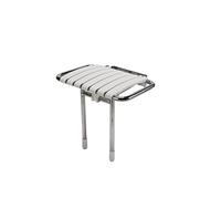 Croydex Newport Fold Up Seat, Metal, White, 36x35x48.5 cm