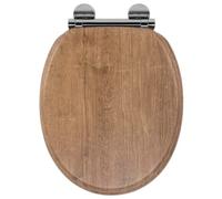 Croydex Ontario Flexi-Fix™ Wooden Soft Close Quick Release Toilet Seat - Teak Effect