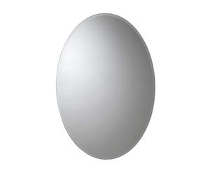 Croydex Orwell Oval Aluminium Bathroom Mirror Cabinet, Single Door Bathroom Cabinet with Mirror, Recessed/Surface Mount, easy Hang 'n' Lock