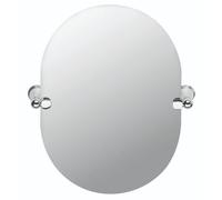Croydex Oval Bathroom Mirror, Tilting Round Mirror Vanity 40x30cm - Westminster