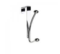Croydex 2 Pack Over Door Robe Hooks - Chrome Door Hook, Easy to Install Door Hanger, Doors up to 40mm Wide, Five Year Rust-Free Guarantee, Bathroom or Bedroom