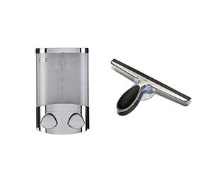 Croydex PA660941 Euro Soap Dispenser Duo Chrome & OXO Good Grips Stainless Steel Squeegee