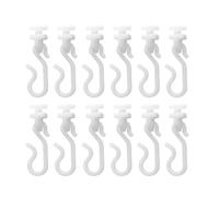 Croydex Pack of 12 White Plastic Shower Curtain Track Gliders | Curtain Hooks Plastic | S Shaped Hooks | Suitable for Module 4 Profile 400/800 Shower Rails