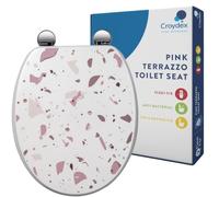 Croydex Flexi-Fix Toilet Seat - Terrazzo Pink