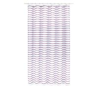 Croydex Plum Pinstripe Textile Shower Curtain with Hygiene 'N' Clean