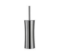 Croydex Polished Steel Toilet Brush and Tall Holder | Durable Stainless Steel | White Bristles | Freestanding |Suits Any Bathroom Decor