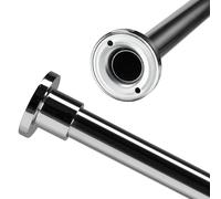 Croydex Premium Shower Curtain Pole with Classic Round Wall Brackets, Stainless Steel Shower Curtain Rail, Maximum Length 2000mm, 25mm Diameter Shower Pole, Chrome Plated
