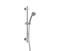 Croydex Presion Chrome Shower Riser Rail Kit - 68cm Riser Rail, Pressure Boosting Shower Head, 1.5m Stainless Steel Hose and Adjustable Handset Holde