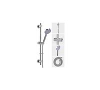 Croydex Presion Grande Pressure Boosting Shower Riser Rail Kit - 68cm Riser Rail, Powerful Shower Head, 1.75m Reinforced Stainless Steel Hose and