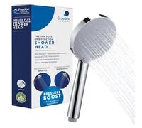 Croydex Presion Plus Pressure Boost Shower Head, Chrome | Chrome Shower Handset with Large Face | Designed for Low Pressure Systems | Optional Water Saving Device Included