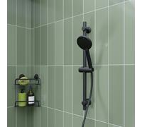 Croydex Presion Pressure Boost Shower Head - Matt Black Power Shower Head for Low Pressure Systems with 5 Spray Settings