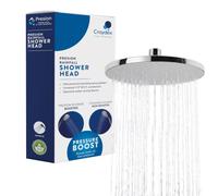 Croydex Presion Pressure Boost Rainfall Shower Head, Chrome | Designed for Low Pressure Systems | 20cm Diameter Pivoting Head | To be Fitted with a Overhead Shower Arm