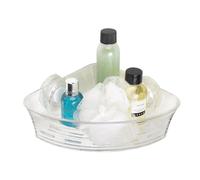 Croydex Press 'n' Lock Suction Corner Shower Caddy | Bathroom Storage Corner | Strong Suction Hooks | No Tools Required | Versatile Basket | Smooth Tiles or Glass | Self-Draining