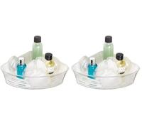 Croydex Press 'n' Lock Suction Shower Caddy - Bathroom Storage Corner Shower Caddy with Strong Suction Hooks, No Tools Required, Versatile Basket for Smooth Tiles or Glass, Self-Draining, 285mm