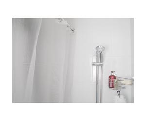 Croydex Professional Plain White Water-Resistant Textile Shower Curtain With Hygiene 'N' Clean 1800 x 1800mm