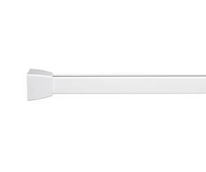 Croydex Professional Profile 800 L-Shaped Shower Rail with Ceiling Support/Hooks and Gliders, 76 x 167.5 cm, White