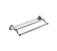 Croydex QM202841 Westminster Wall Mounted Double Towel Rail with Zinc Alloy Construction, Chrome, Silver