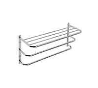 Croydex QM261841 Chrome Plated Mild Steel Wall Mounted Towel Rack and Additional Rails, 21.5 x 63 x 30 cm