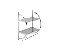 Croydex Wall Mounted Curved Shelf/Towel Rack Mild Steel/Chrome Finish