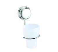 Croydex QM281841 Rust Free Stick 'N' Lock Plus Tumbler & Holder, Silver