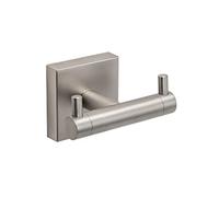 Croydex QM449143 Chiswick Wall Mounted Flexi Fix Double Robe Hook, Brushed Nickel, 54x84x59mm