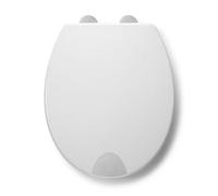Croydex Ramor Raised Plastic Oval Soft Close Toilet Seat - White Wl420022H