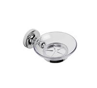 Croydex QM741941 Romsey Soap Dish and Holder with Zinc Alloy Construction, Chrome, 12.5x10.8x5.6 cm, White