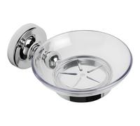Croydex QM741941 Romsey Soap Dish and Holder with Zinc Alloy Construction, Chrome, 12.5x10.8x5.6 cm, White