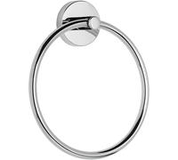 Croydex QM741541 Flexi-Fix Romsey Towel Ring with Zinc Alloy Construction, Chrome, 4.3x18.5x16.5 cm, Silver