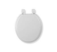 Croydex Round Wooden Toilet Seat with Sit Tight Hinges (Buttermere)