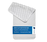 Croydex Rubagrip Bath Mat Non Slip Anti Mould for Inside Bath - Slip Resistant with Secure Grip Suction Cups, Easy to Clean, Made from Natural Rubber, Anti-Bacterial Hygiene 'N' Clean (58 x 34cm)