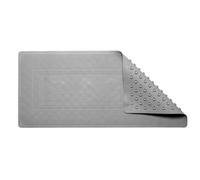 Croydex Non Slip Bath Mat - 'BATH' Modern Design, Durable Natural Rubber Mat with Secure Suction Cups, Anti Bacterial Treatment Anti Mould 34 x 74cm (Grey)